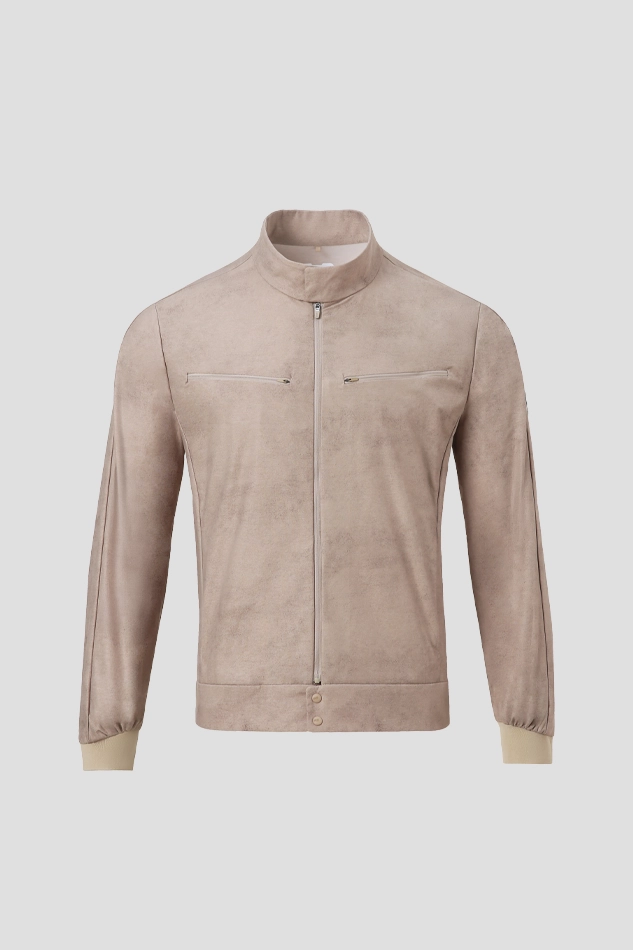 MEN AERO FIT SMOG TECH JERSEY JACKET-BEIGE