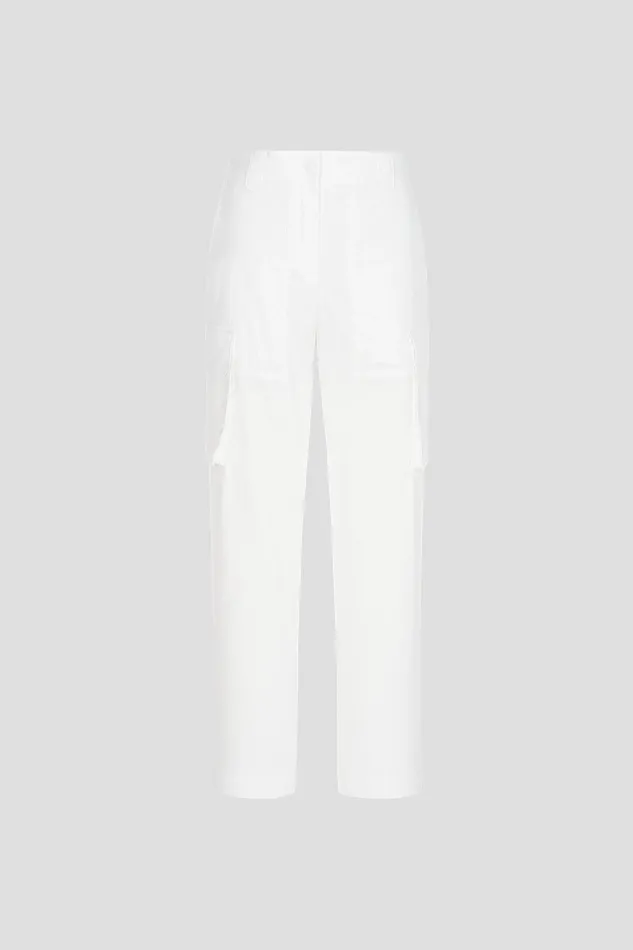 TAPERED CARGO PANTS WOMEN-WHITE