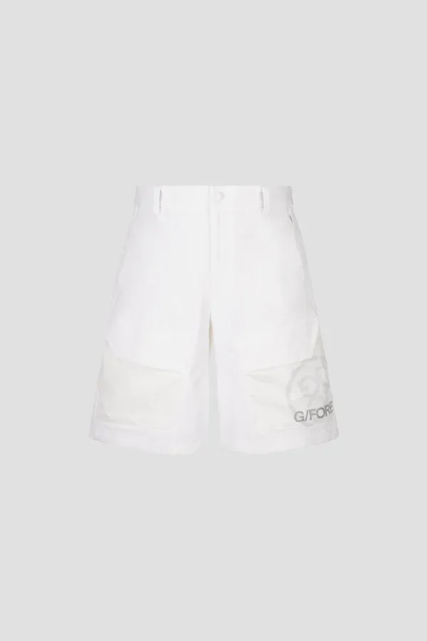 MESH POCKET SHORTS MEN-WHITE